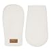 Baby toddler girl warm fleece lined thumbless knit mittens for fall winter (Mitten S: 0-9m, Creamy white)