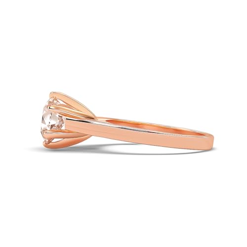 Image of 2 Ct. Certified Moissanite Tiffany Inspired Round Solitaire Ring for Women & Men, 925 Sterling Silver, 18k Gold Plated, Cathedral Set 6 Claw Design, Luxury Gift for Her