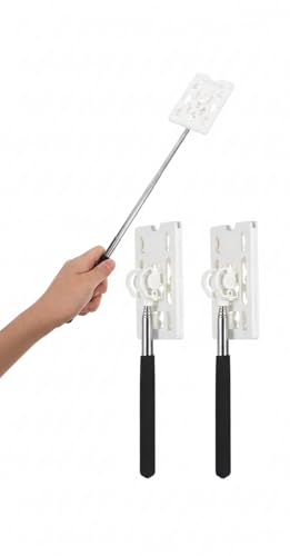 Veemoon Telescopic Card Holder Rod, 2pcs Car Credit Card Holder Stick Vehicle Parking Swiping Pole Reacher Grabber Tool Contactless Payment - 300° Rotation - Parking, Vehicle Gas Station Pay, 25.4"