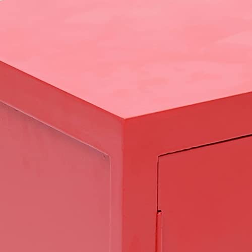 Table de Nuit Orientale Rouge : Rangement Compact pour Chambre Encombrée - 7