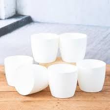 Plastic Flower Pot 6 INCH Round (Pack of 5) | DURABLE 6 INCH WHITE PLASTIC FLOWER POT ROUND DESIGN LIGHTWEIGTH, REUSABLE, SUITABLE FOR INDOOR & OUTDOOR PLANTS, PACK OF 5-image-7