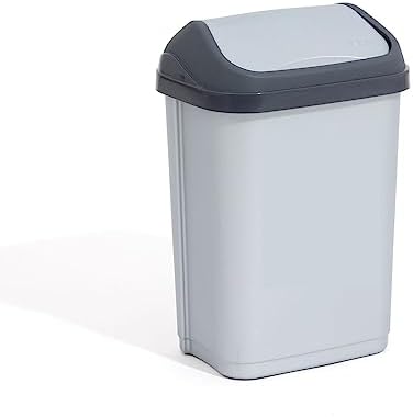 keeeper Kosz na śmieci z obrotową pokrywą, 50 l, Swantje, Srebrny