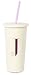Kate Spade New York Insulated Initial Tumbler with Reusable Silicone Straw, 20 Ounces, J (Purple)