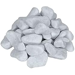 Maceteros De Piedra Baratos Jardin202 - Canto rodado Blanco Piedra de mármol | 25kg | 20/40 | Piedras Decorativas para Jardín o Espacios Exteriores