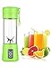 Portable blender Personal 6 Blades Juicer Cup Household Fruit Mixer,With Magnetic Secure Switch, USB Charger Cable 380ML (Green)