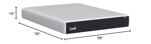 LUCID 10 Inch Memory Foam Mattress - Medium Feel - Infused with Bamboo Charcoal and Gel - Bed in a Box - Temperature Regulating - Pressure Relief - Breathable - Queen SizeQueen Size