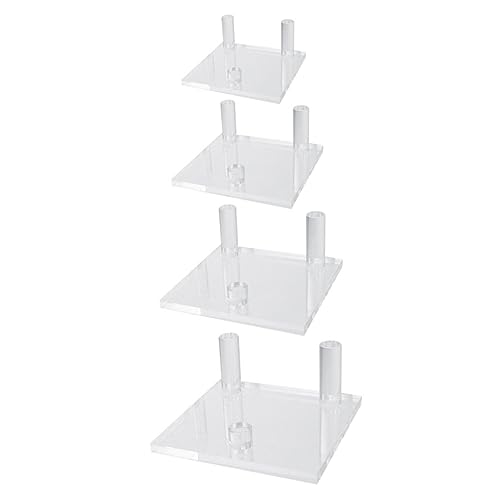 HOODANCOS 4Pcs Clear Acrylic Three Peg Display Stand for Minerals Geodes and Crystals Acrylic Display Racks for Organizing and Showcasing Collections
