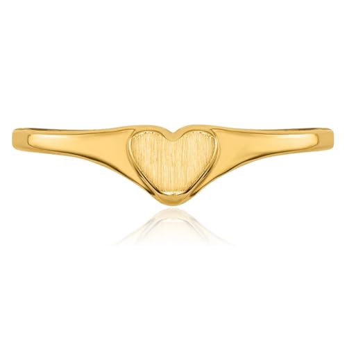 IceCarats 14K Solid Yellow Gold Heart Ring Love Band4