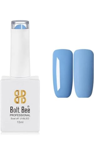 Image of Bolt Bee Blue Color Gel Nail Polish Soak Off UV Gel 15ML DIY at Home Manicure Salon Nail Art