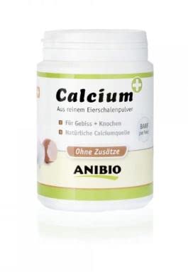 Anibio Calcium Plus 320g | Eierschalen Pulver | für gesunde Knochen | bei Wachstum | trächtige Hündinnen | Für Gebiss und Knochenbau | barfen | Eierschalenpulver für Hunde & Katzen