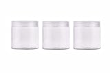 200ml 6.7 Ounce Clear Plastic Round Jars with Lid Empty Cosmetic Containers Bottle Case Pot for...