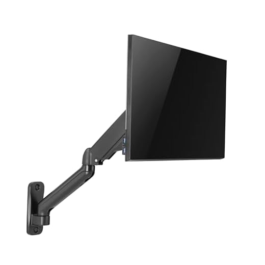 Jin Office Wall Mounted Monitor Stand for 13-32 Inch Monitors| 8Kg Weight Capacity| Gas Spring Monitor Stand for Wall | Adjustable Metal Wall Monitor Arm Mount | (Black)