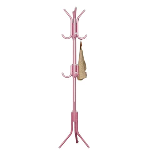 FGXHHS Perchero de Metal con 12 Ganchos para Colgar Ropa, Sombreros, Entrada, Pasillo, etc. (Color: Rosa, tamaño: 45 x 175 cm)