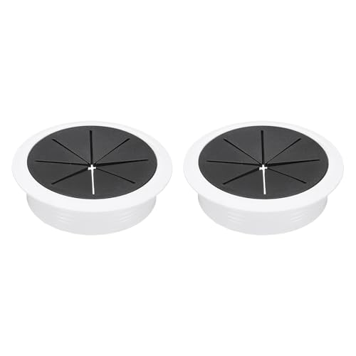 uxcell 2 Pcs Desk Grommet, 3.15 inch 80mm Desk Cable Hole Cover Wire Hole Insert for Home Office Table Cabinet Cord Organizer, Black/White
