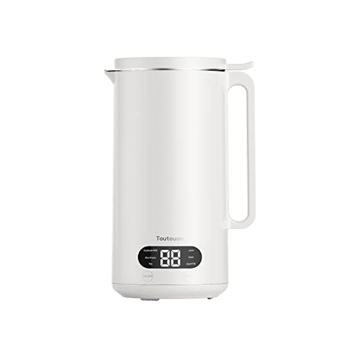 Toutouan Automatic Nut Milk Maker, Homemade Almond, Oat, Coconut, Soy, Or Plant Based Milk Maker And Dairy Free Milk, All In One Machine Make Soups, Porridge, Tea And Juice, Boil Water, Self-Cleaning #TOP3