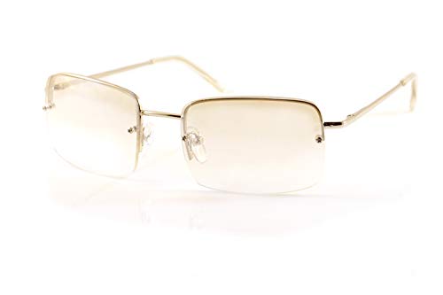FBL Minimalist Medium Rectangular Sunglasses Clear Eyewear, Clear, Size Medium
