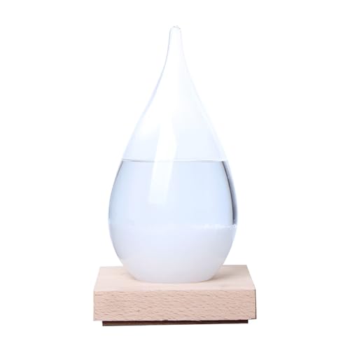 VONCYKI Decorazione invernale in vetro per ufficio, stazione meteorologica decorativa per bottiglie, sfera di vetro a goccia, regalo di Natale per compleanno, Natale (L)