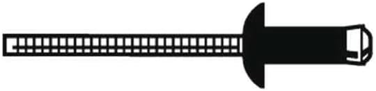 Blind Rivet, Dome Head, 3/16 in Dia., 37/64 in L, Steel Body, 250 PK, Mfr: U34320.018.0067-A