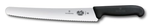 Victorinox Fibrox Konditorsäge mit Wellenschliff, Langes Küchenmesser für Kuchen und Backwaren, 26 cm, Scharf, Rostfreier Stahl, Schwarz Victorinox Fibrox Konditorsäge mit Wellenschliff, Langes Küchenmesser für Kuchen und Backwaren, 26 cm, Scharf, Rostfreier Stahl, Schwarz