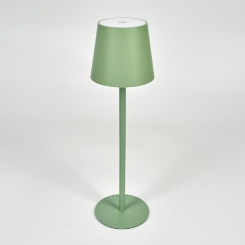 SMART-J Lampada Ricaricabile LED da Tavolo Easy Circle – 3 Temperature di Luce, 6 Ore di Autonomia, Design Moderno, Interruttore Touch, USB Ricaricabile (Verde)