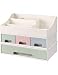 SONGMICS Makeup Organizer 3 Pieces Set Stackable Cosmetic Storage with 4 Drawers, Vanity Table Bathroom Countertop Office Desk Organizer for Pens Jewelry Display DIY 12.6" x 7.6" x 9.3" UJMU14GN
