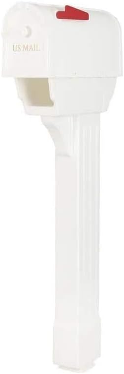 Mailbox Post Mount Mail Box Weather Resistant Outdoor Plastic Durable White USA
