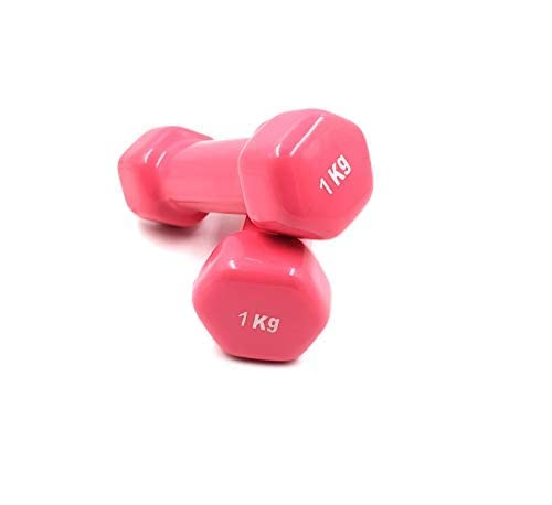 AH Unisex Hexagon Rubber Vinyl Fixed Dumbbell - 1 kg Pair Pink - Pair Set Hand Weights for Gym Dumbbells, and Home Workouts (B0BMVM4R63) Amazon Price History, Amazon Price Tracker