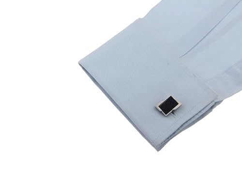 Gemelos de plata rectangulares para regalar a hombres con camisa de traje 3