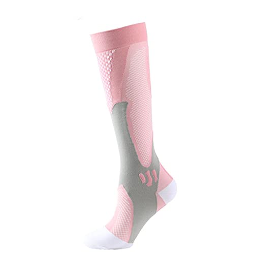 Calcetines de compresión para hombres y mujeres, calcetines de compresión de agarre para correr al aire libre y ciclismo, rosa, M Cover