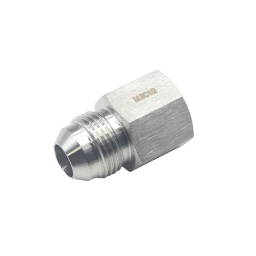 Image of HFS(R) 1 /4 inch Female NPT to 1 /2 inch Male JIC Flare Fitting Reducer Adapter Stainless Steel 304 (1 /4 inch FNPT x 1 /2 inch MJIC)