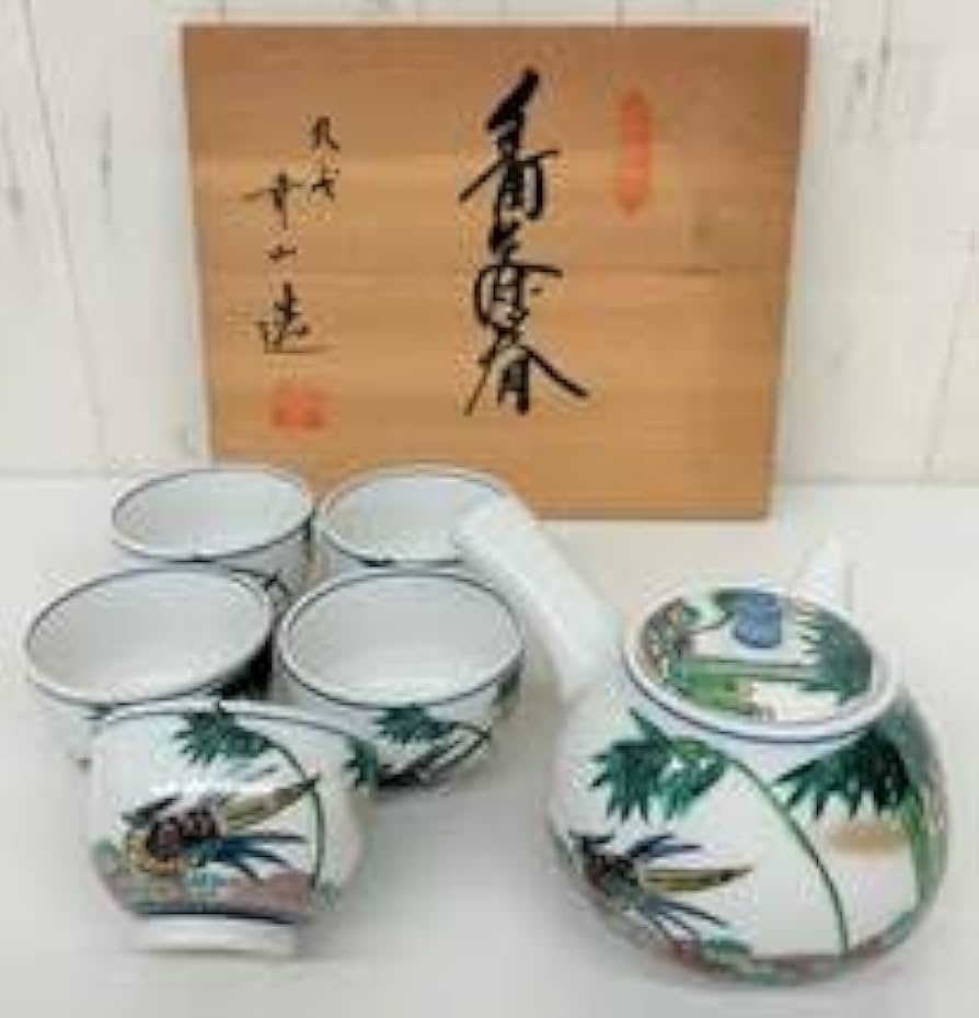 九谷焼　秀幸作　茶器　陶芸　陶器　コレクション　アンティーク　急須　湯呑み 九谷焼 秀幸作 茶器 陶芸 陶器 コレクション アンティーク 急須