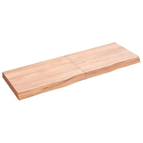 Genérico Wenjingqi EST Pared Madera Roble tratada marrón Claro 120x40x(2-6) cm, Marrón 363695