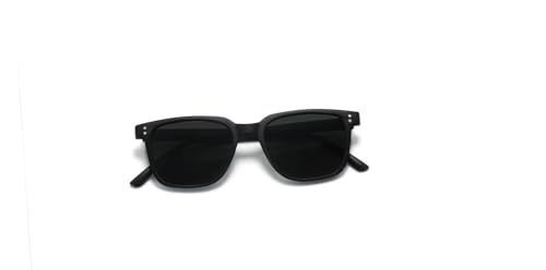 Óculos De Sol Retro Retangular Unissex Com Lentes Com Proteção Uv-400 Cor: Preto