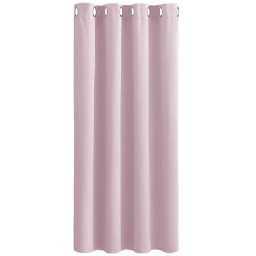 PONY DANCE Cortinas Aislantes Frio y Calor con Ojales, Cortinas Infantiles Niña Opaca Termica Aislante para Ventanas Cortas, 132x137 CM (Ancho x Alto), Rosa Claro, 1 Pieza