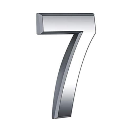 Door Numbers 3 Inches 3D Self Adhesive Mailbox Numbers for Street House Mailbox Apartment Hotel Courtyard (Silver-7)