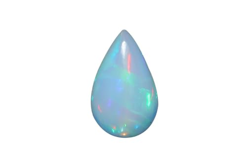 Opale de feu éthiopienne véritable, pierre précieuse cabochon poire 2,07 Cts