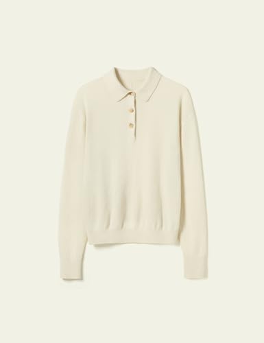 LilySilk 100% Baby Cashmere Sweater Polo Shirt for Women Long-Sleeve Casual Business Pullover Fall2