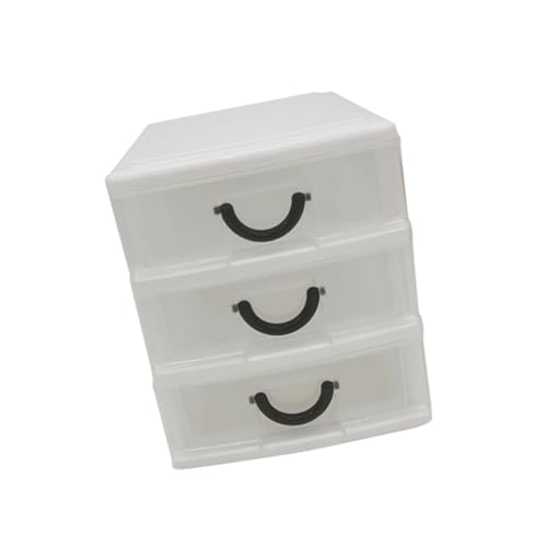 Homoyoyo Caja Organizadora Plástico Translúcido 3 Capas Asa Diseño Funcional para Escritorio y Hogar Almacenamiento para Maquillaje y Material de Arte