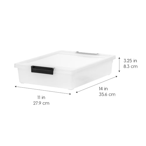 Image of IRIS USA 4-Pack 6 Qt Storage Bins with Lids, Clear /Black