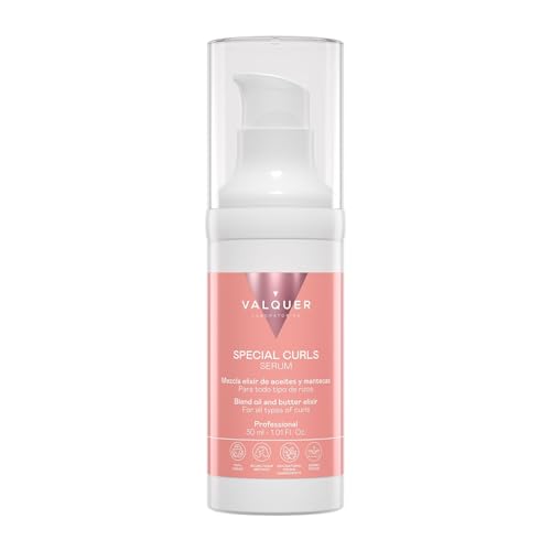 Valquer Serum Especial Rizos para Cabello Rizado Método Curly para Rizos Definidos y Naturales. Pelo Suave y Sin Encrespamiento. Con Mezcla de Elixir de Aceites y Mantecas. Vegano. 30 ml.