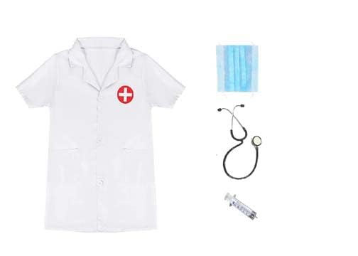 CHRISLEY ENTERPRISES Doctor costume for kids | doctor nurse coat + stethoscope costume soCal helpers lab coat for kids | school function competition dress (3-4 years, Half sleeves doctor white) (B0D5J3PPK4) Amazon Price History, Amazon Price Tracker