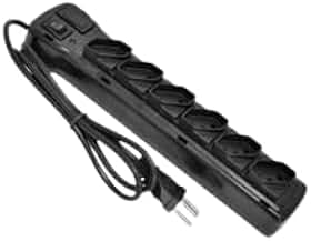 Filtro de Linha Profissional e Régua de Tomadas 6 Saídas | Protetor Elétrico Contra Raios e Surtos | Bivolt 127V/220V, Cabo 85cm | Extensão para Computadores e TV