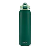 Ello Pop & Fill 22oz Stainless Steel Water Bottle with Quick Fill Technology, Double Walled and Vacuum Insulated Metal, Leak Proof Locking Lid, Sip and Chug, Reusable, BPA Free, Forest Mist