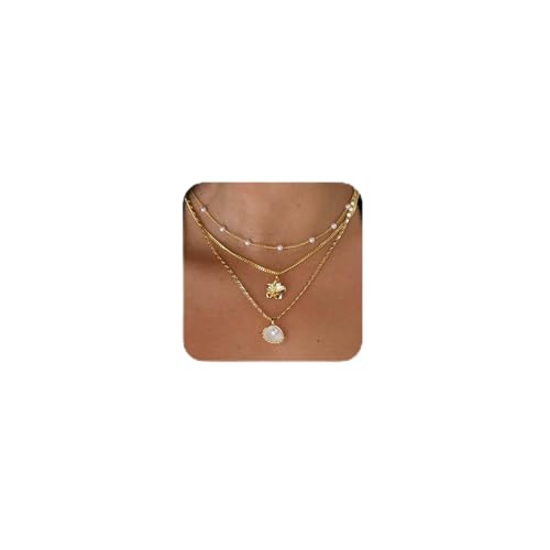 ZGDYi Lot de 3 Colliers Femme Ras de Cou Plaqué Or, Collier Fantaisie Femme Superposé, Collier de plage, Collier Chaîne Fine Or pour Femmes Élégantes, Bijoux Cadeau...