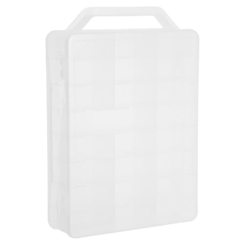Boîte de rangement plastique transparente double couche à 46 compartiments - 2