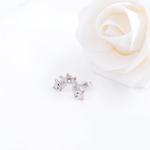 Cute Possum Earrings for Women - 925 Sterling Silver Opossum Stud Earrings Animal Jewelry Hypoallergenic Birthday Christmas Gift2