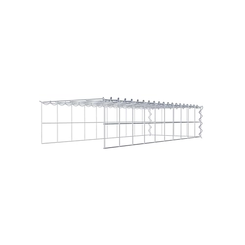 GABIONA Cesta de piedra rectangular de 10 x 10 cm, profundidad de 40 cm, cesta de cultivo tipo 4, cierre de espiral, galvanizada (100 x 20 x 40 cm)