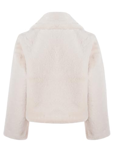 Girls Faux Fur Long Sleeves Bolero Coat Wedding Birthday Party Dress Cover Up Jacket2