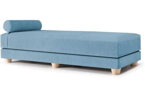 Image of SOUL CRAFT Daybed /Fold-Out Sleeper, Queen-Size Mattress Solid Wood Queen Bed Solid Wood Queen Bed (Cyan)