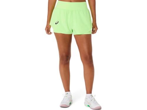 ASICS Women's Match Laser Cut Short Tennis Apparel, M, Illuminate Green
